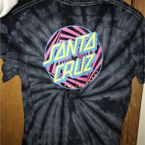 Santa Cruz Skateboards Black and Blue Tie-Dye Tee